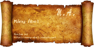 Mány Ábel névjegykártya
